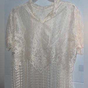 SheIn sheer crop top with fringe.